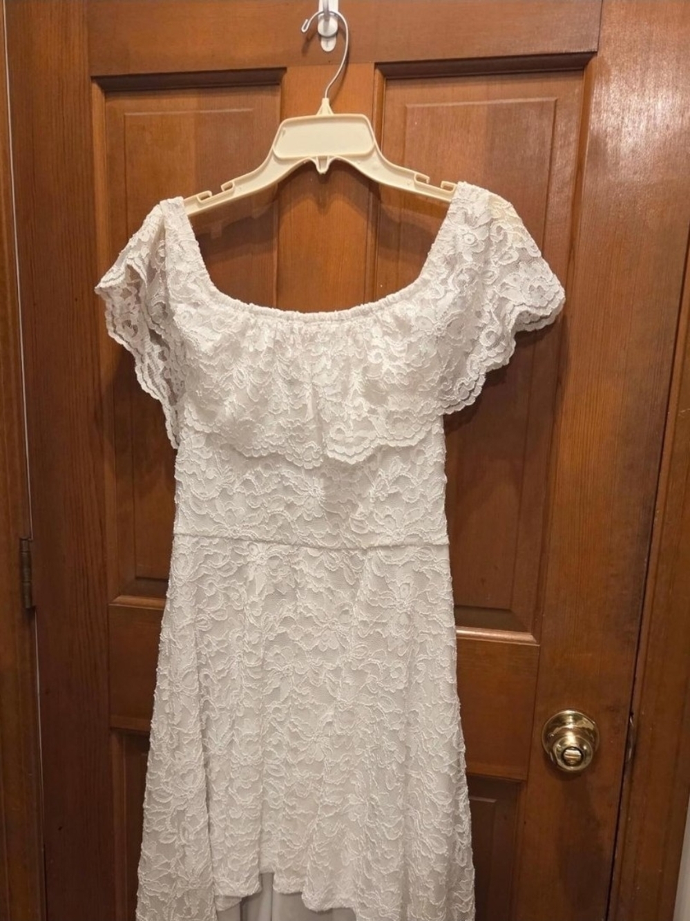 Windsor White One-Shoulder Lace Dress